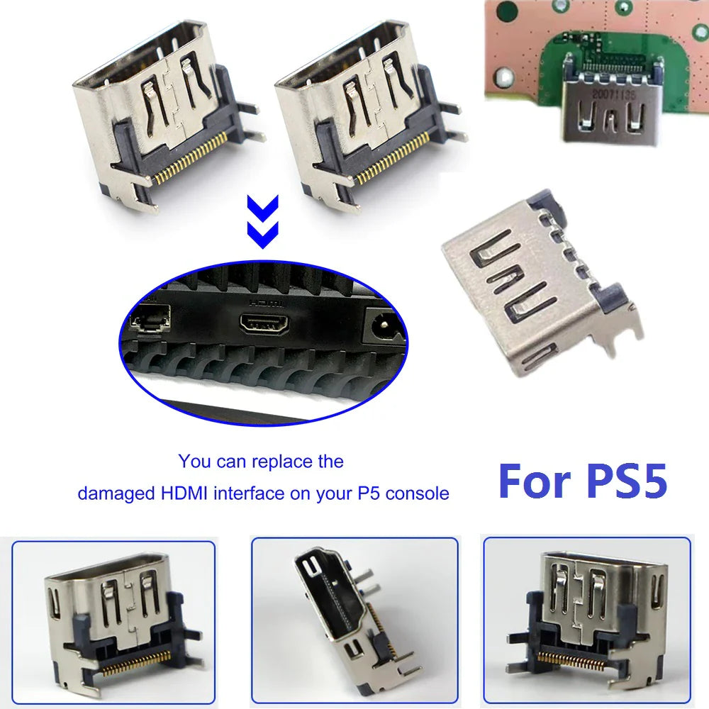 5 Pack OEM HDMI Port Connector Socket Replacement for Sony Playstation 5 PS5 USA