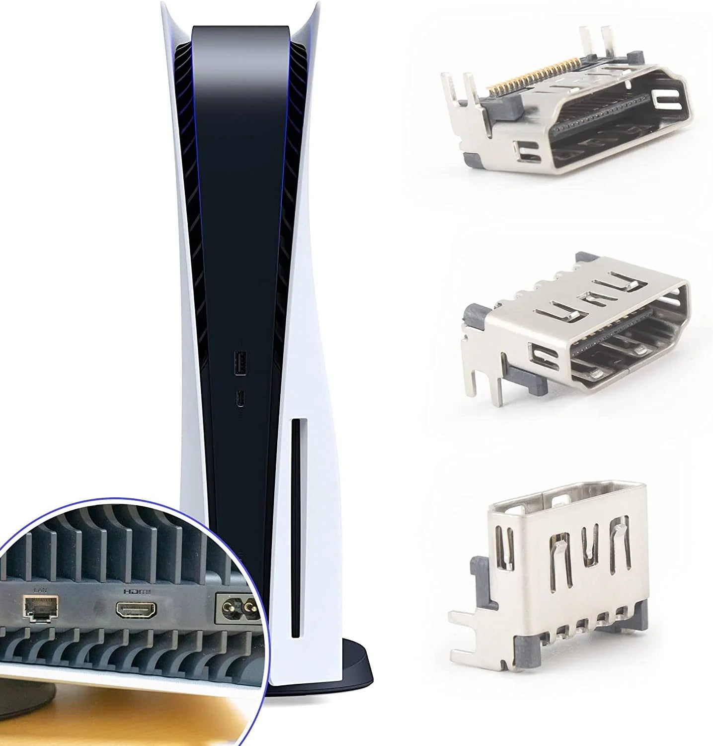 5 Pack OEM HDMI Port Connector Socket Replacement for Sony Playstation 5 PS5 USA