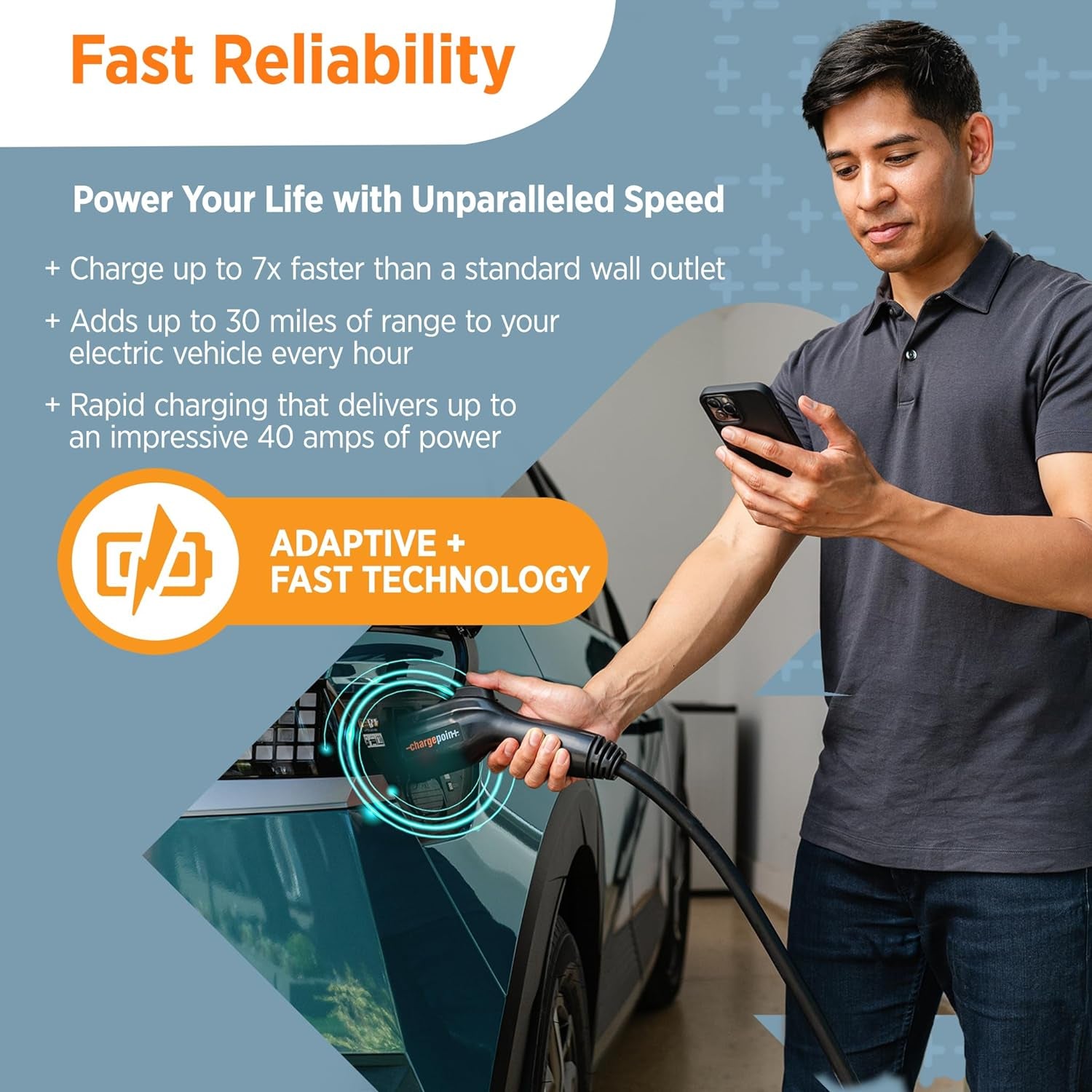 Home Flex Level 2 EV Charger J1772, Nema 6-50 Outlet 240V EV Station, Electric Vehicle Charging Equipment Compatible with All EV Models