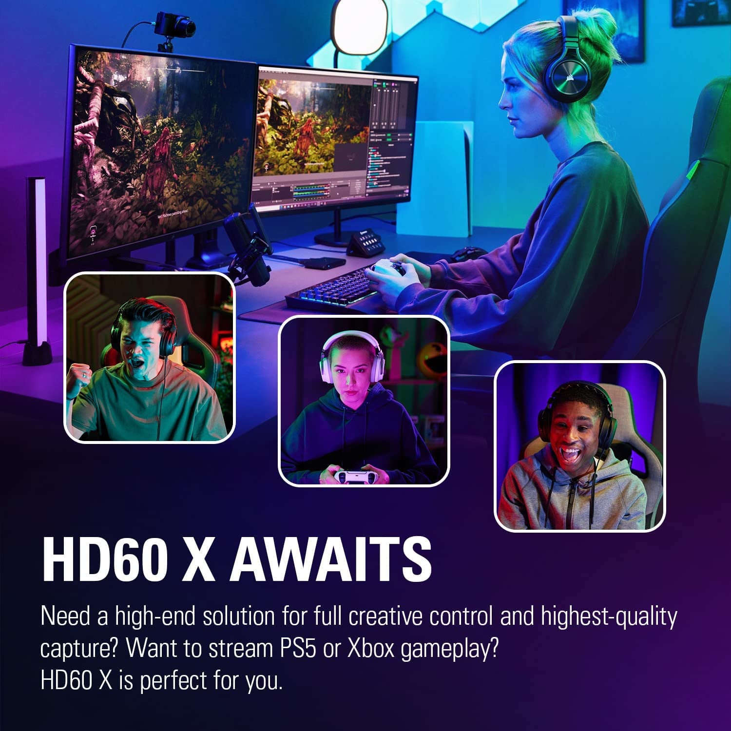 HD60 X - Stream and Record in 1080P60 HDR10 or 4K30 with Ultra-Low Latency on PS5, Ps4/Pro, Xbox Series X/S, Xbox One X/S, in OBS and More, Works with PC and Mac